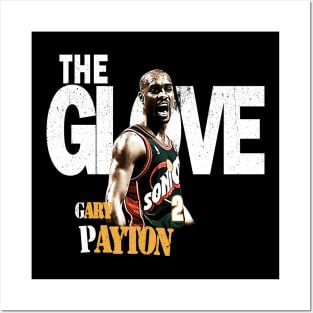 the glove Gary Payton vintage art Posters and Art